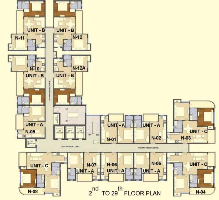  solitairian city T1 Cluster Plan From 2nd To 29th Floor