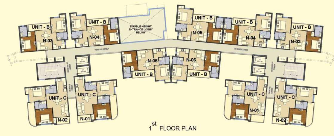  solitairian city T2,T3 Cluster Plan For 1st Floor