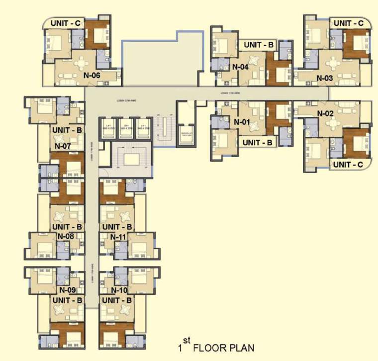  solitairian city T4 Cluster Plan For 1st Floor