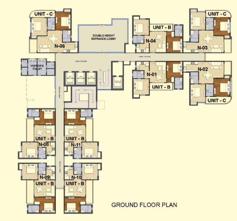  solitairian city T4 Cluster Plan For Ground Floor