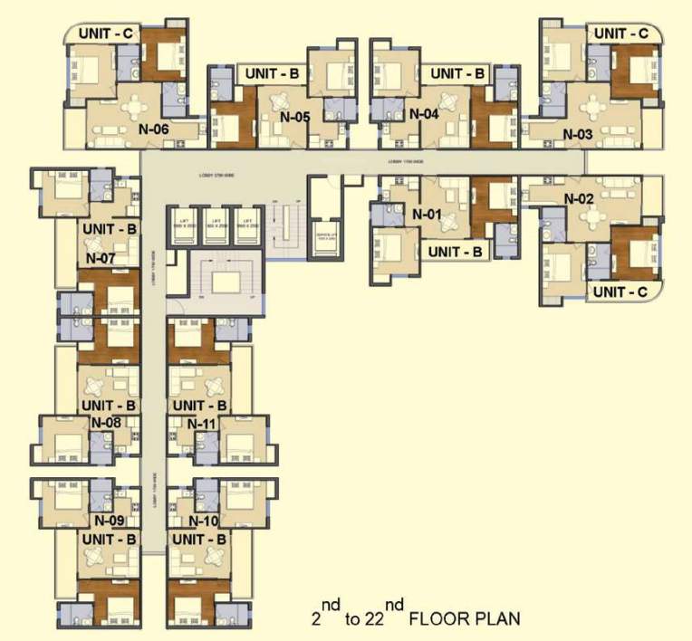  solitairian city T4 Cluster Plan From 2nd To 22th Floor