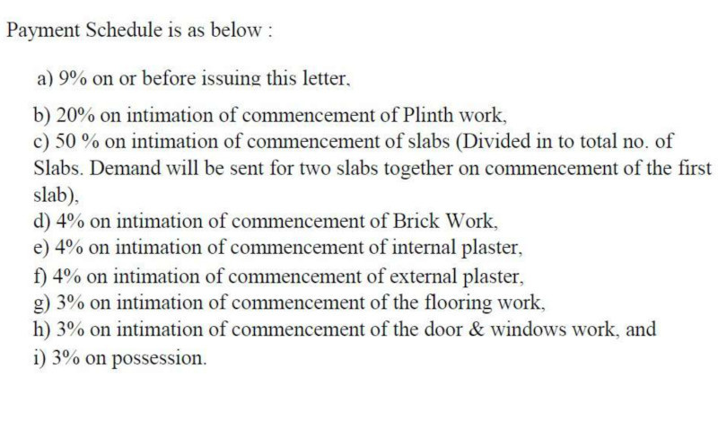 reserve Construction Linked Payment (CLP) Payment Plan