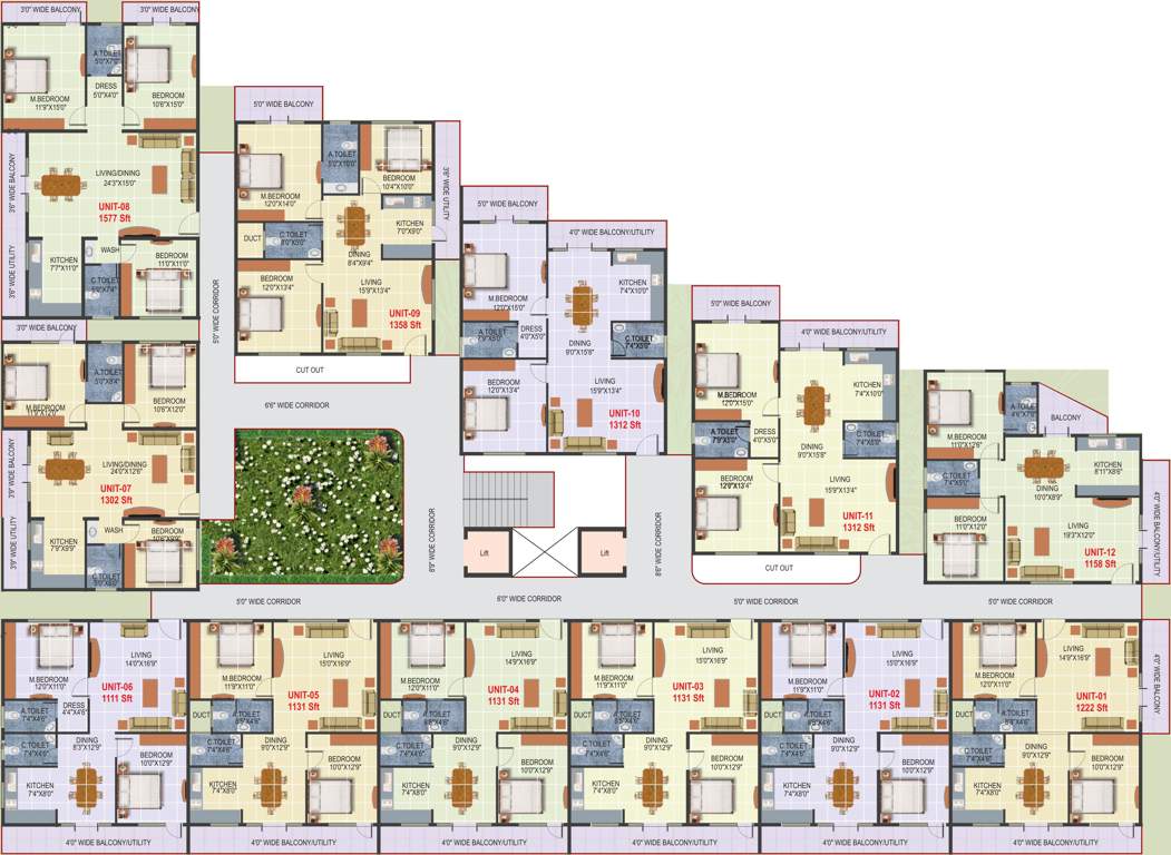 sree vandana infra sai nivas Sai Nivas Typical Cluster Plan
