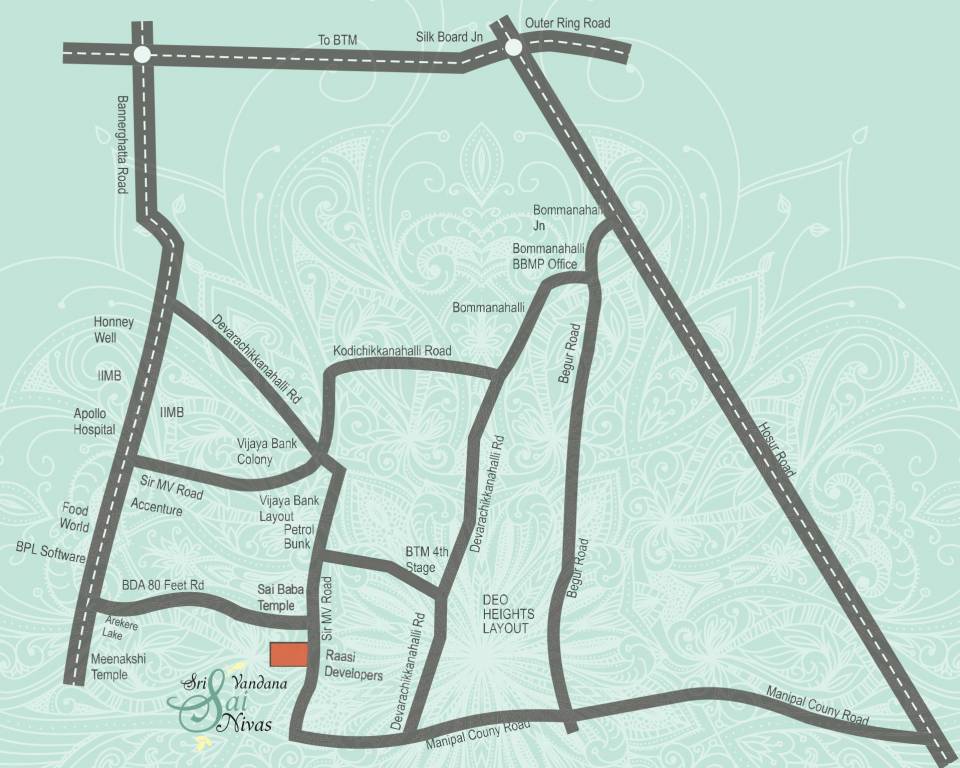 sree vandana infra sai nivas Location Plan