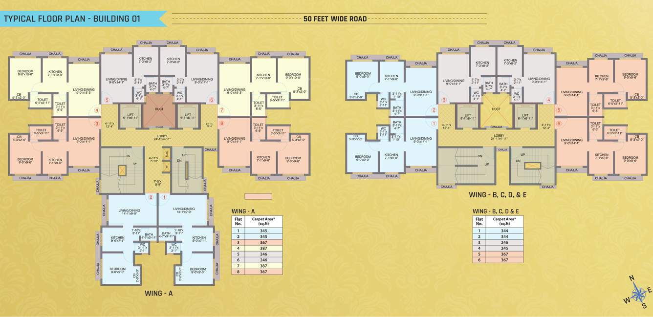  samrajya sector viii Wing A, B, C, D, E Typical Cluster Plan