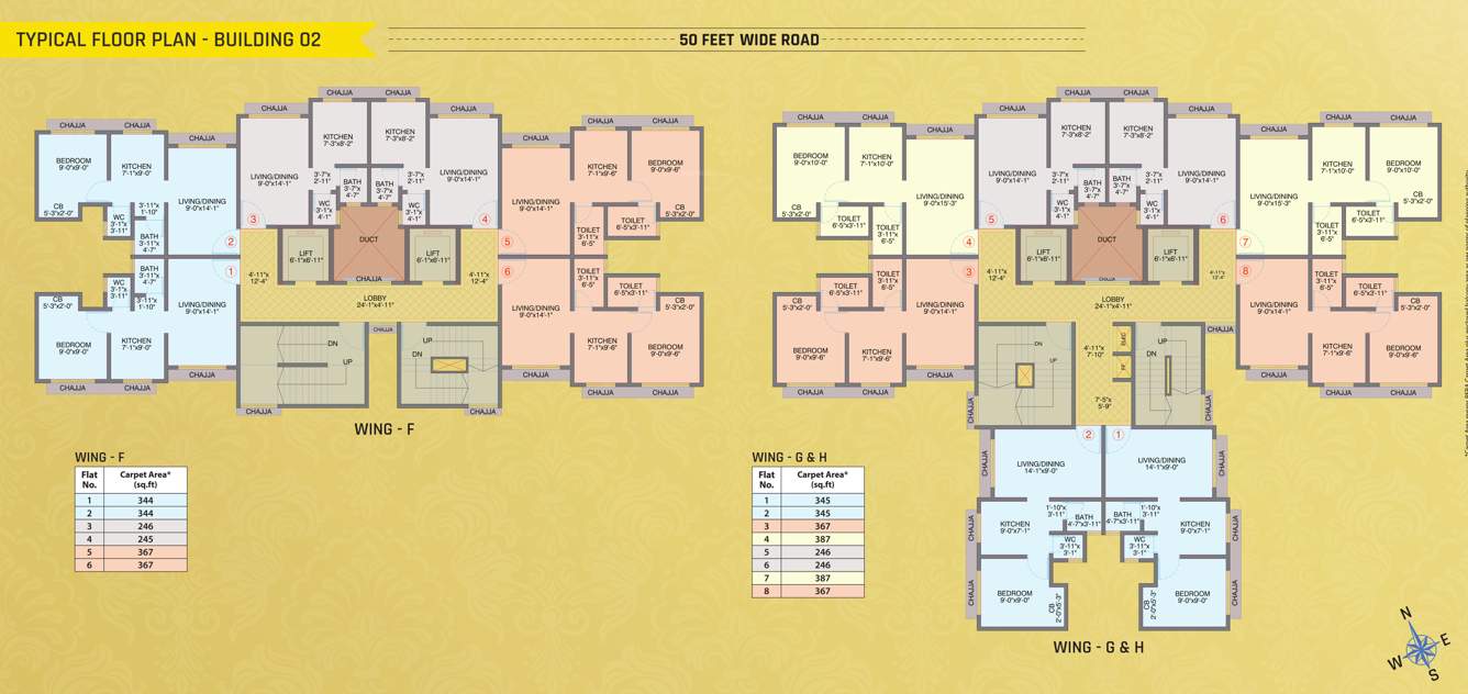  samrajya sector viii Wing F, G, H Typical  Cluster Plan