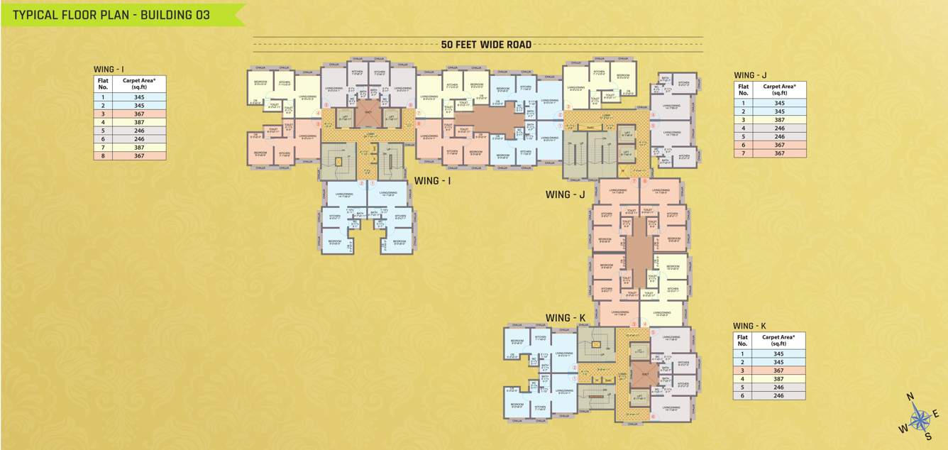  samrajya sector viii Wing I, J, K Typical Cluster Plan