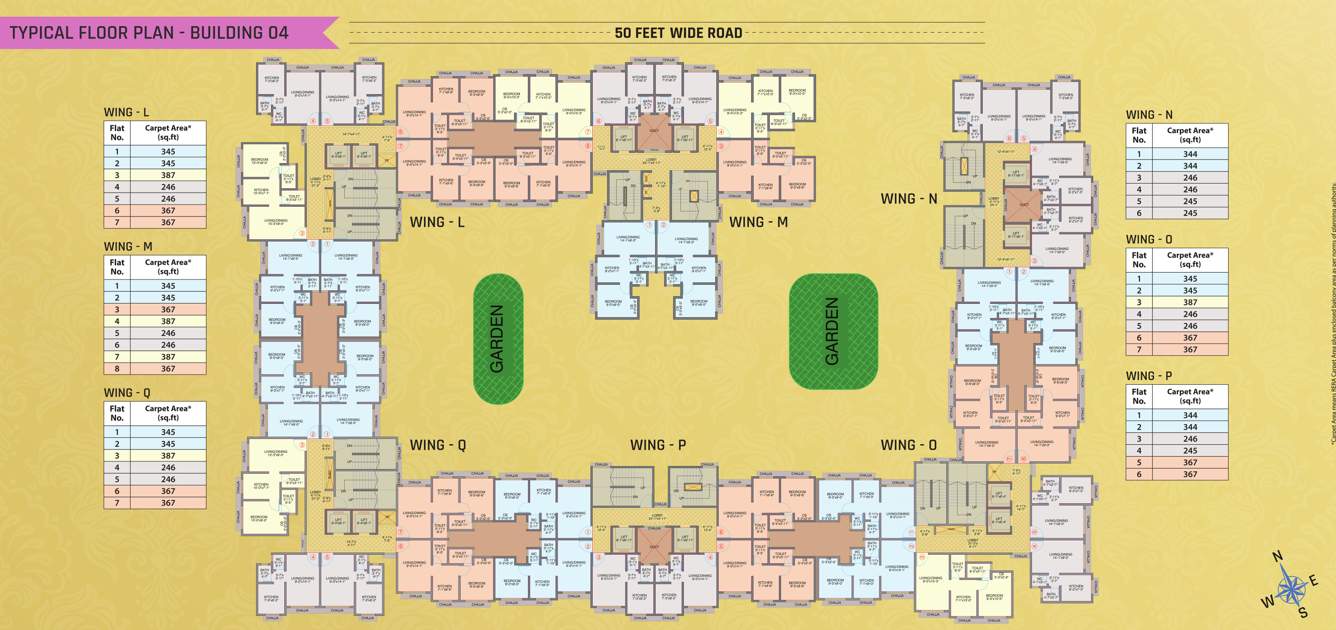  samrajya sector viii Wing L, M, N, O, P, Q Typical  Cluster Plan