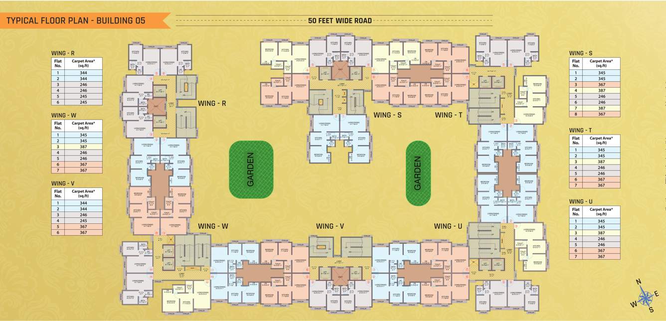  samrajya sector viii Wing R, S, T, W, V, U Typical Cluster Plan