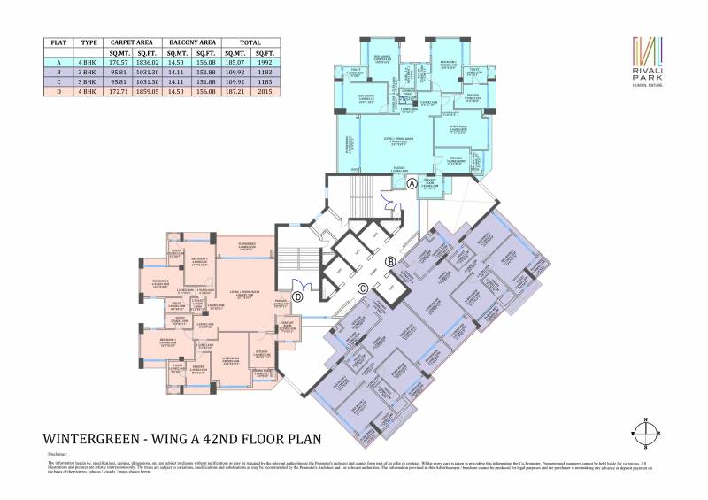 1, 2, 3 BHK Cluster Plan Image CCI Projects Pvt Ltd