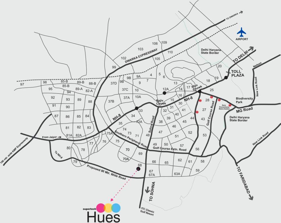 hues Images for Location Plan of Supertech Hues