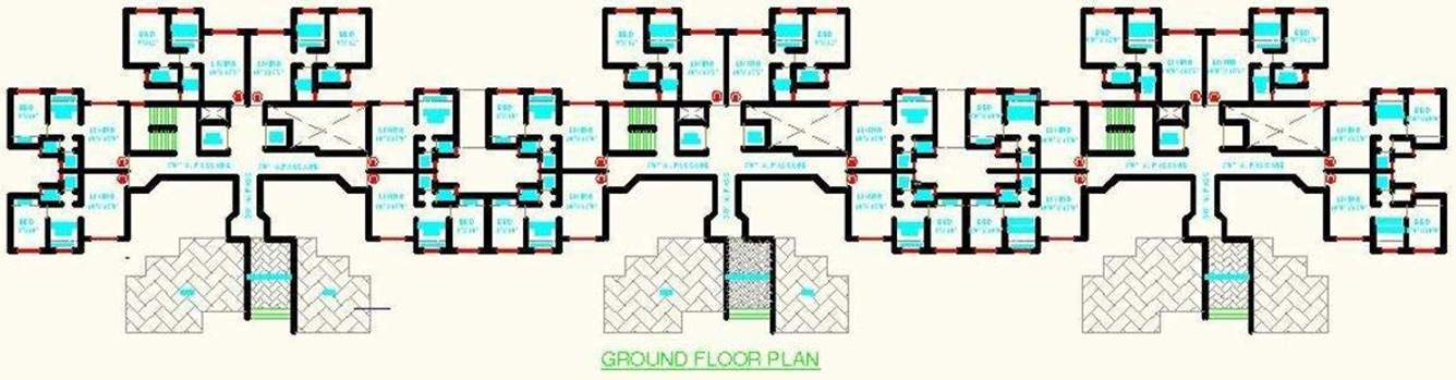 morya realtors mandar avenue a ii Wing I, Wing II & Wing III Cluster Plan For Ground Floor