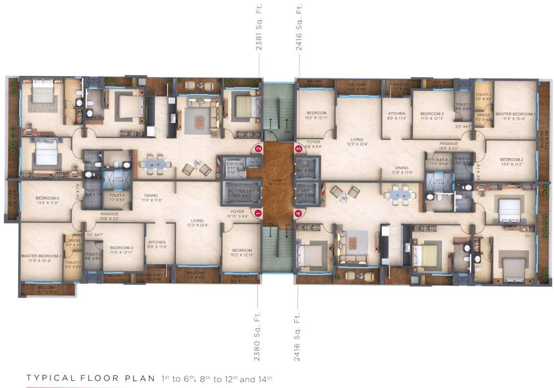  tower of adyar Tower Of Adyar Cluster Plan