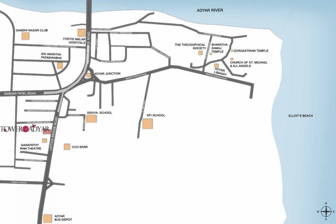  tower of adyar Location Plan