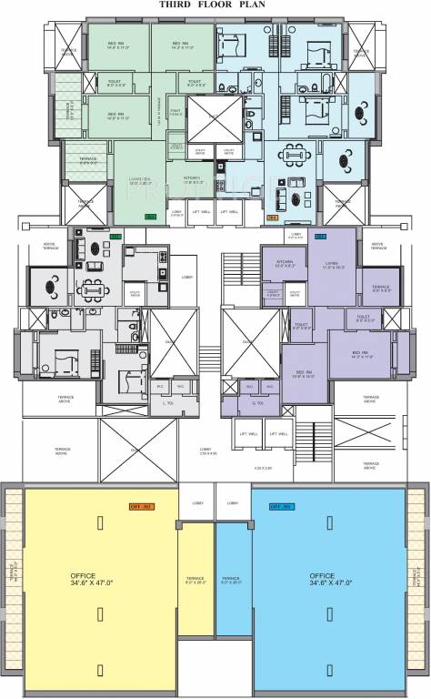 eklavya builders ekaika Ekaika Cluster Plan for 3rd Floor