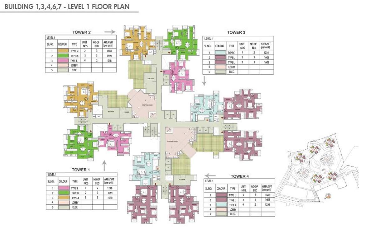  falcon city Building 1,3,4,6,7 Cluster Plan for 1st Floor