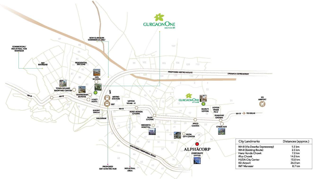 gurgaon one 84 Images for Location Plan of Alpha Gurgaon One 84