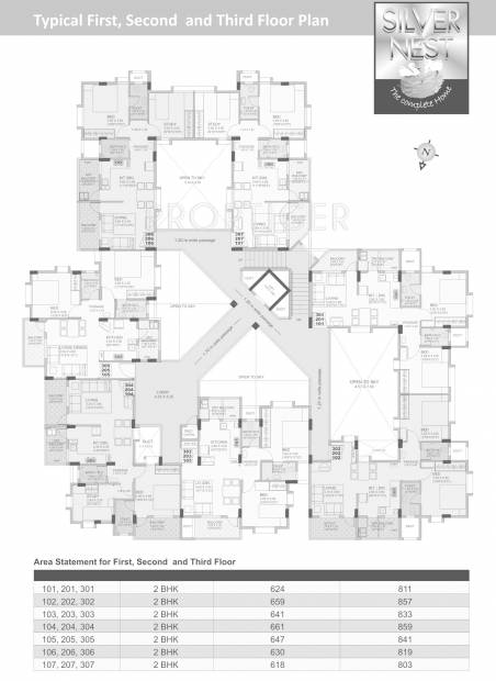 r.b-chaphalkar silver-nest Cluster Plan from 1st to 3rd Floor