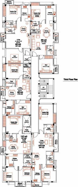 srishti Srishti Cluster Plan for 3rd Floor