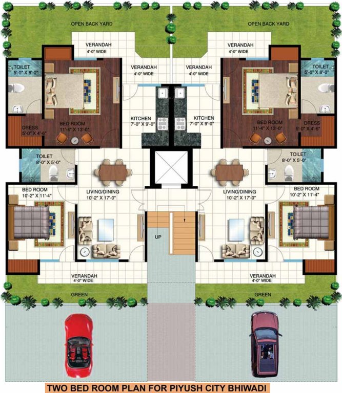  rosette 2BHK Type Cluster Plan