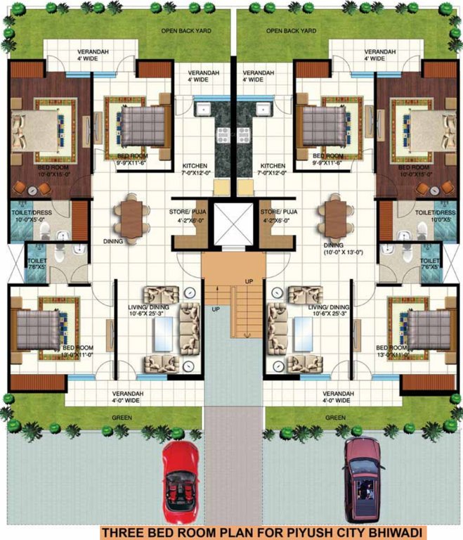  rosette 3BHK Type Cluster Plan