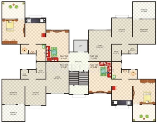 nd-landge-developers nestworth Wing A Cluster Plan from 1st to 6th Floor