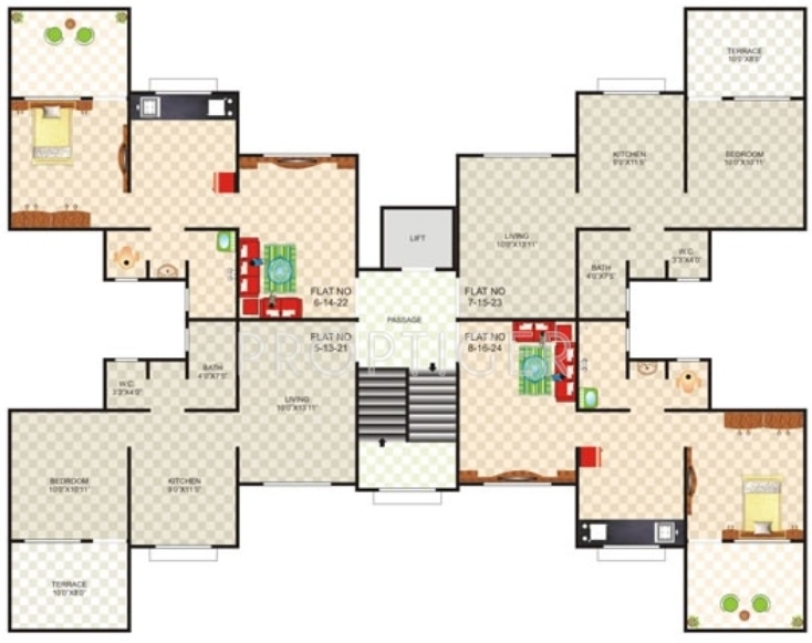 nd landge developers nestworth Wing A Cluster Plan from 1st to 6th Floor