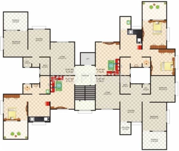 nd-landge-developers nestworth Wing B Cluster Plan from 1st to 6th Floor