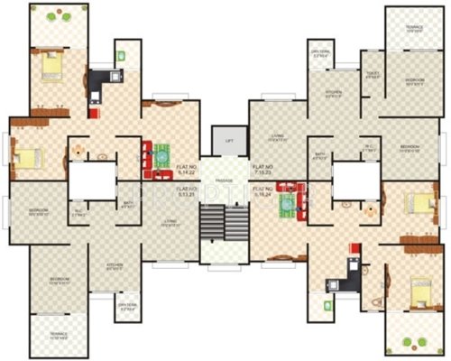 nd-landge-developers nestworth Wing C & D Cluster Plan from 1st to 6th Floor