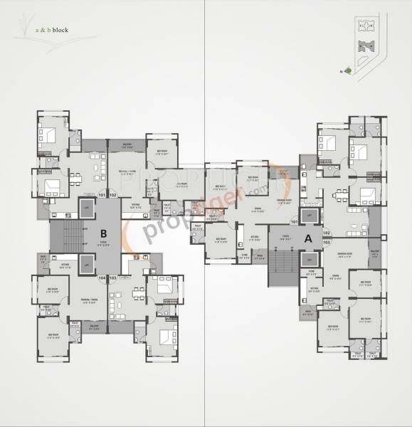  palm-meadows Block A & B Typical Cluster Plan