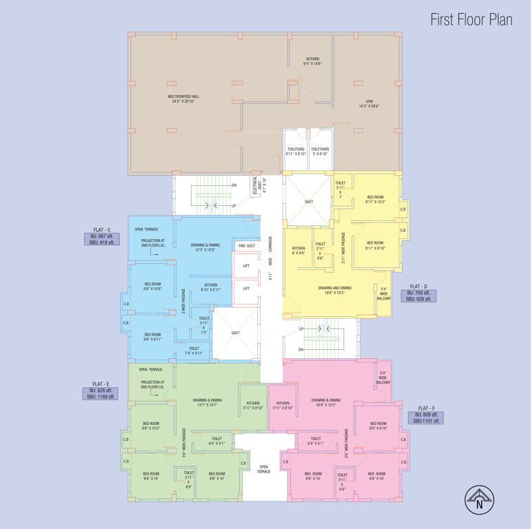  habitat 64 Tower 1 Cluster Plan for 1st Floor