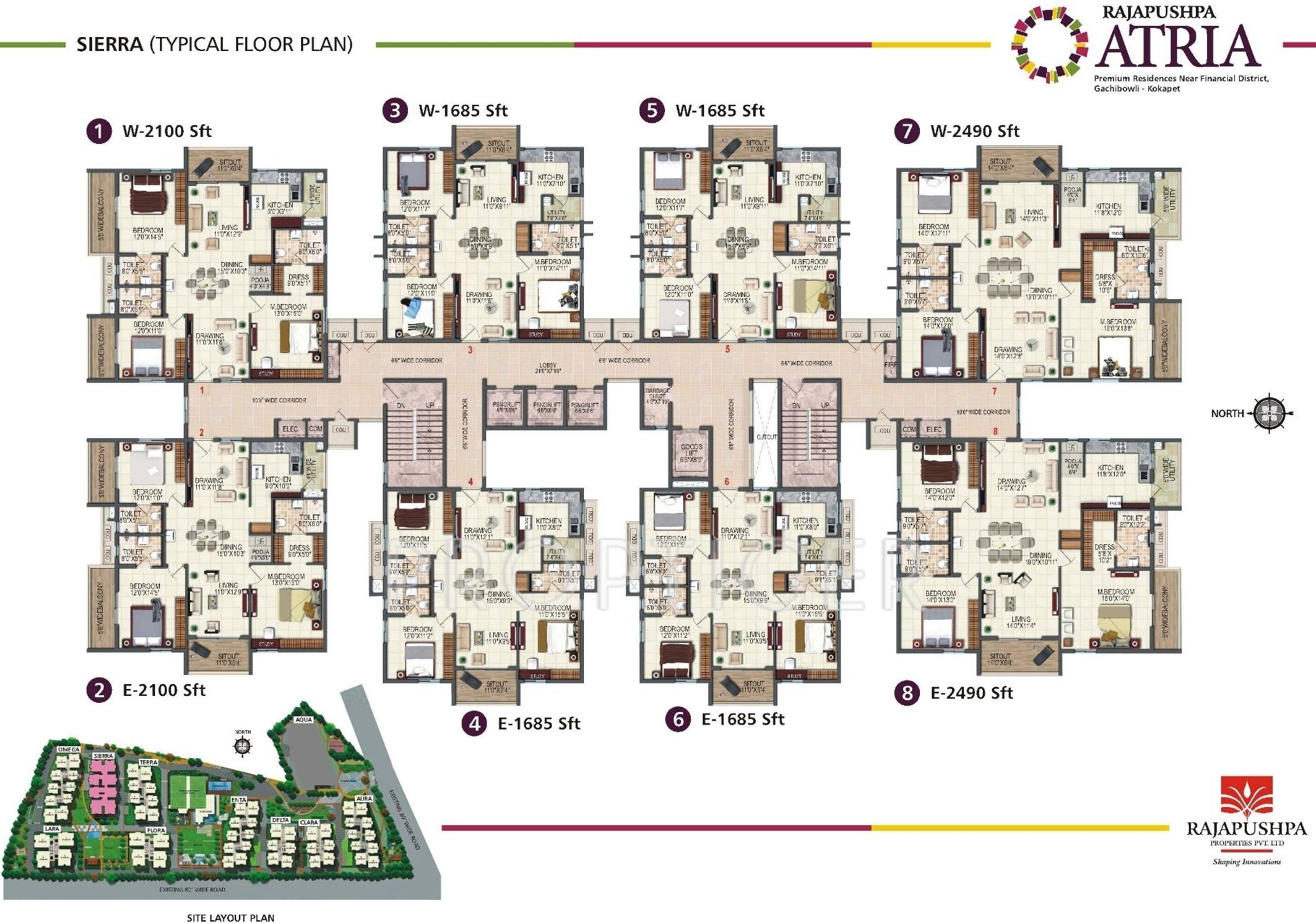 rajapushpa-atria-in-kokapet-hyderabad-price-location-map-floor
