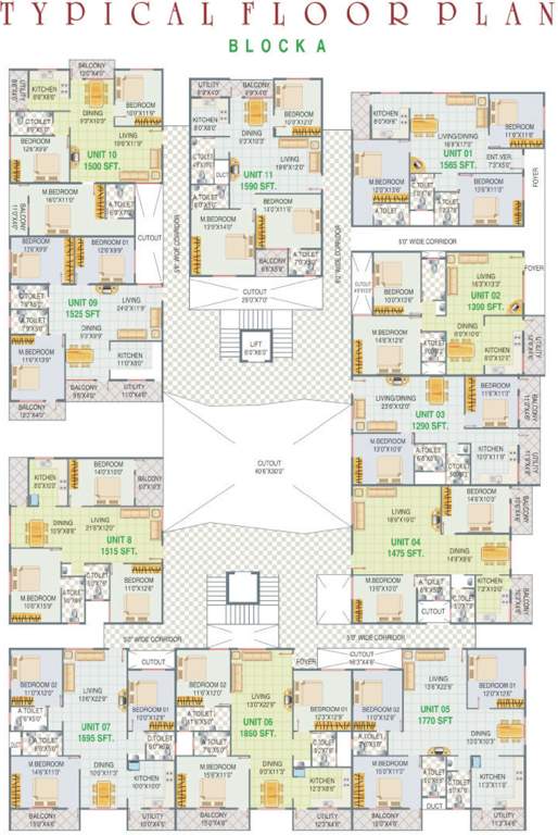  ajantha vihar Block A Typical Cluster Plan
