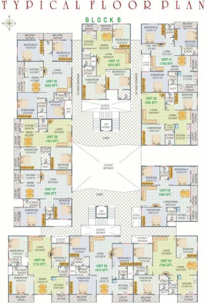  ajantha-vihar Block B Typical Cluster Plan
