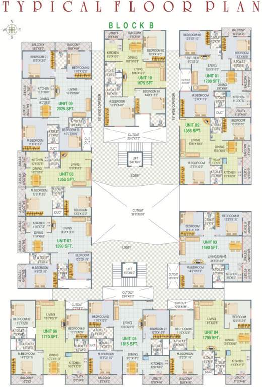  ajantha vihar Block B Typical Cluster Plan