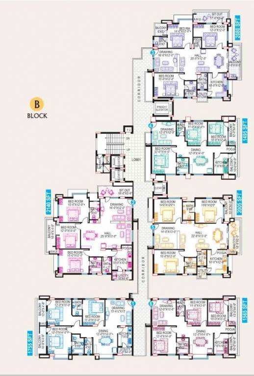  towers Block B Cluster Plan for ground Floor