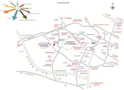  diamond-towers Images for Location Plan of Manjeera Diamond Towers