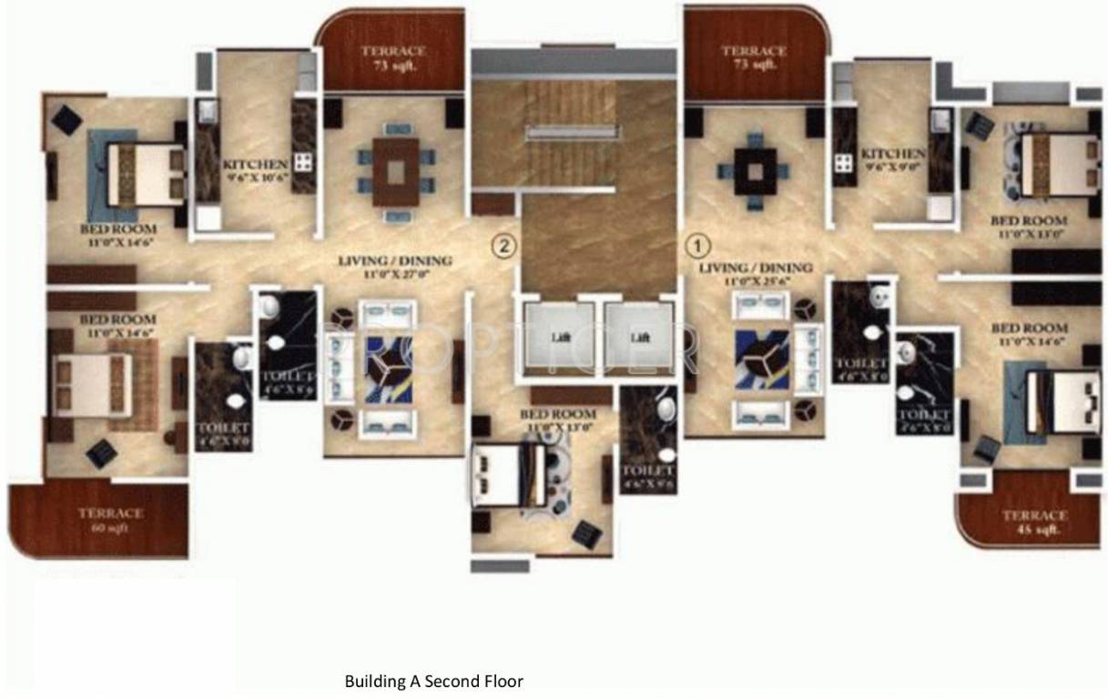 karia developers konark eureka Block A Cluster Plan for 2nd Floor