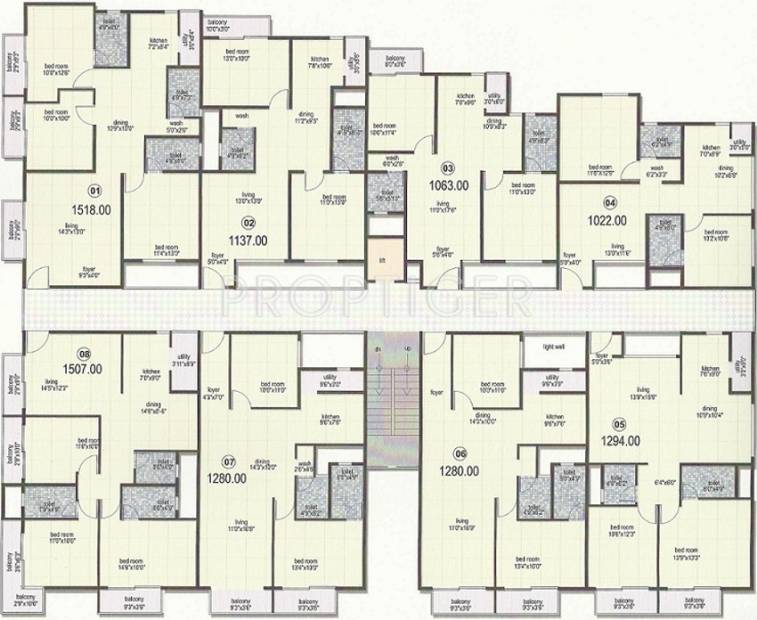 dreamciti-realty vainavi-nest Vainavi Nest Cluster Plan from 1st to 4th Floor