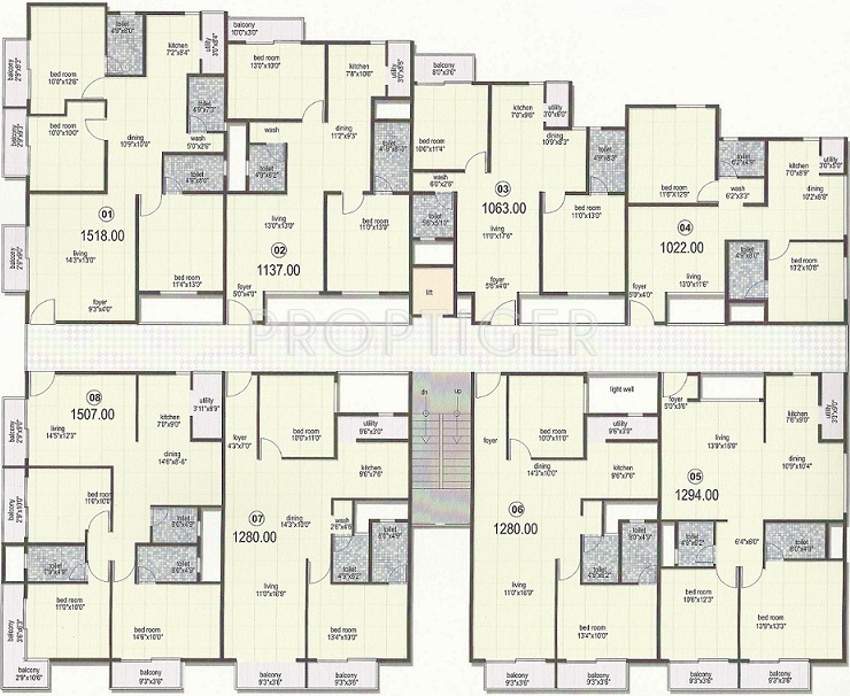 dreamciti realty vainavi nest Vainavi Nest Cluster Plan from 1st to 4th Floor