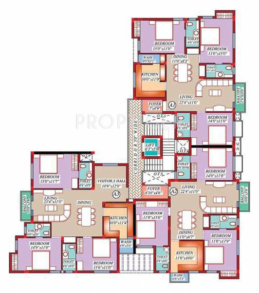 Agni Estates Poes Pride Typical Floor Cluster Plan