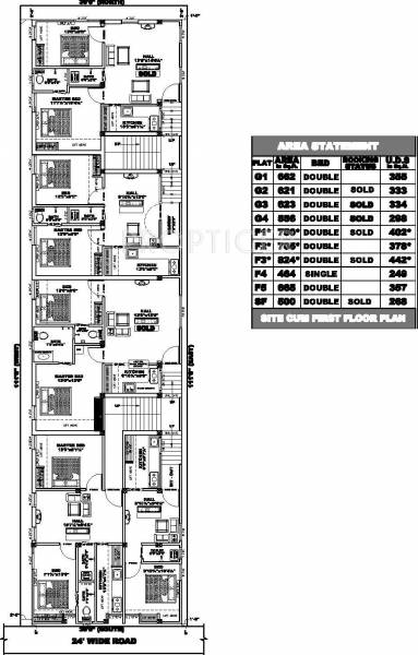 Srivarie Foundations Sri Amrutha Lakshmi Cluster Plan-1st Floor