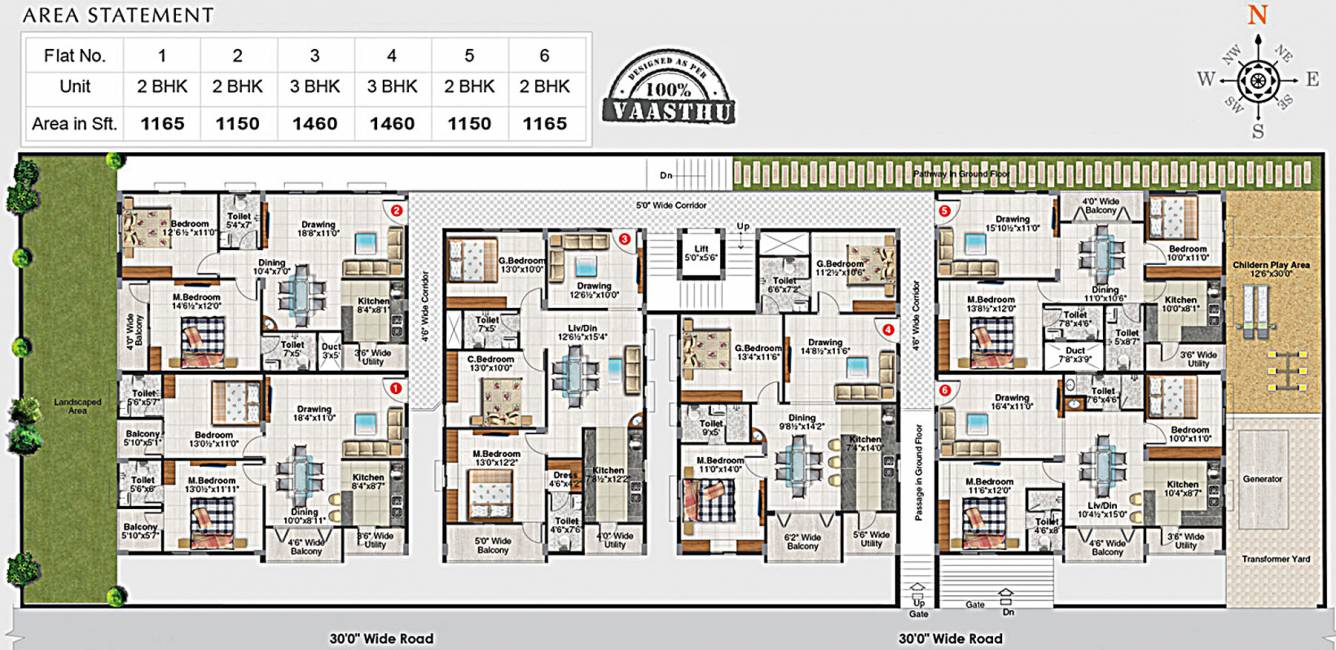  serenity Soorya Serenity Cluster Plan for Typical Floor