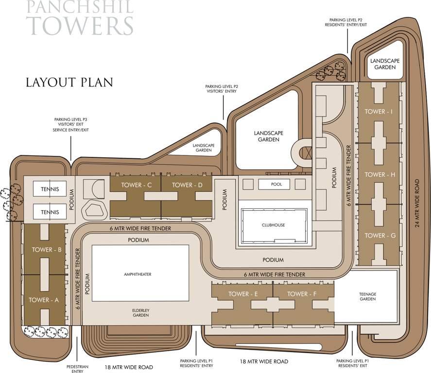  towers Images for Layout Plan of Panchshil Towers