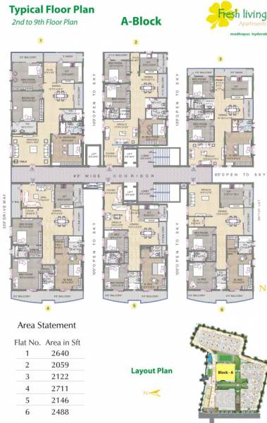 Tower A Typical Floor Cluster Plan fresh-living-apartments Tower A Typical Floor Cluster Plan