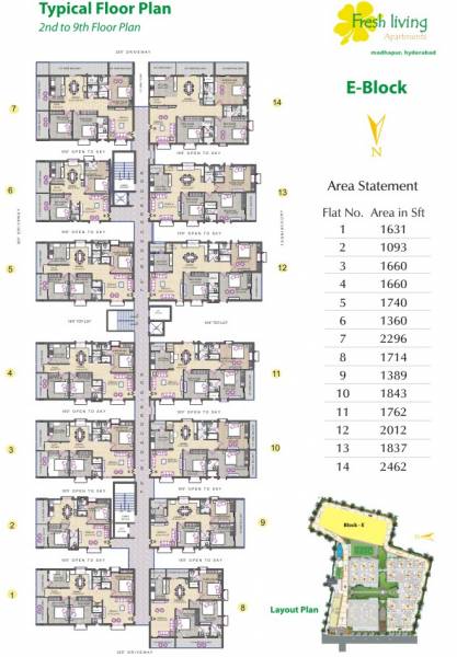 Tower E Typical Floor Cluster Plan fresh-living-apartments Tower E Typical Floor Cluster Plan