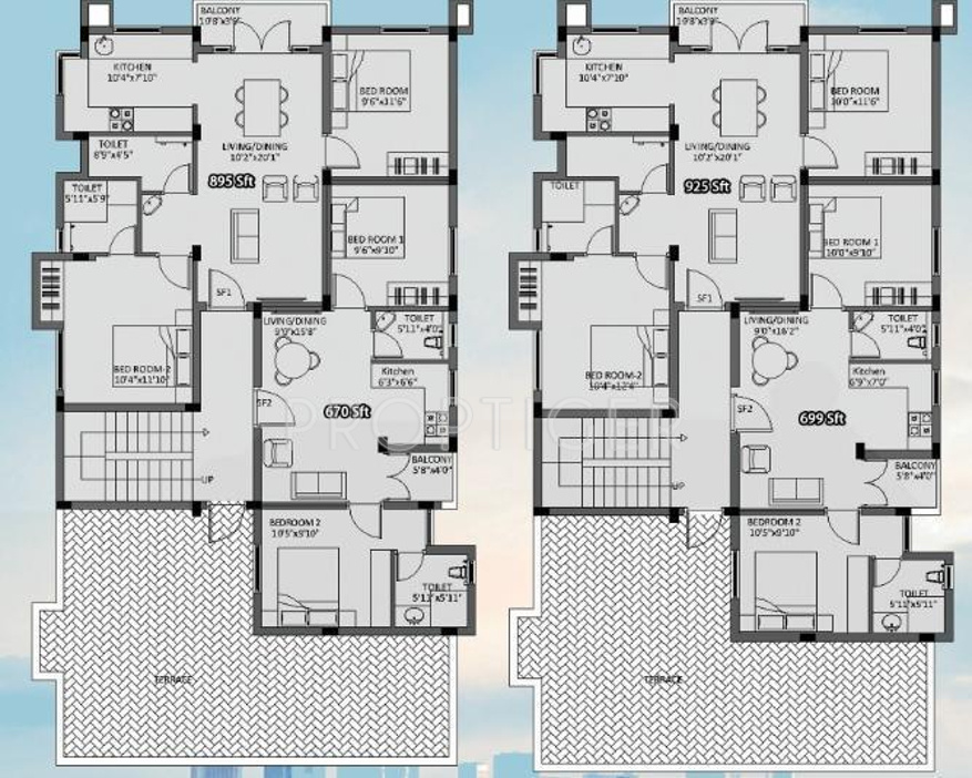 aauxin foundation dhaksha Block A & B Cluster Plan for 2nd Floor