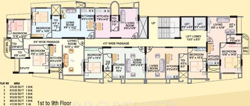 garodia-group mannat-towers Mannat Towers Cluster Plan from 1st to 9th Floor