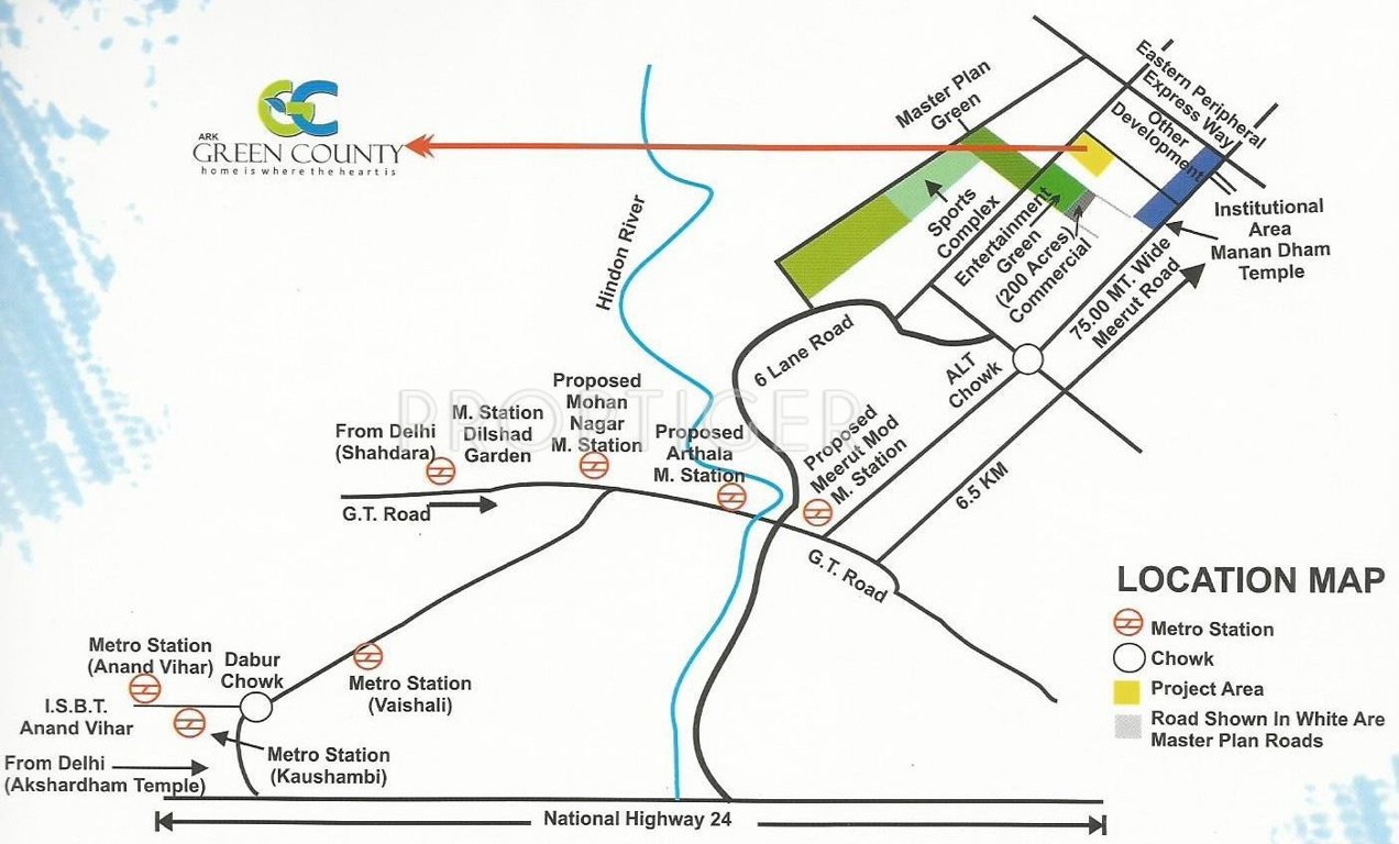 ARK Green County Plots Location Plan