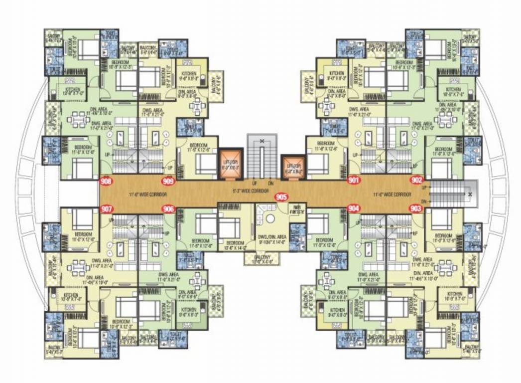 radha krishna Single Tower Cluster Plan